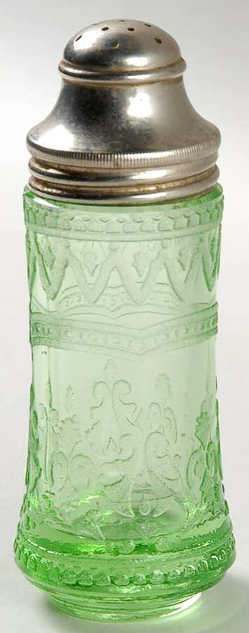 Patrician Green Shaker with Metal Lid by Federal Glass -1