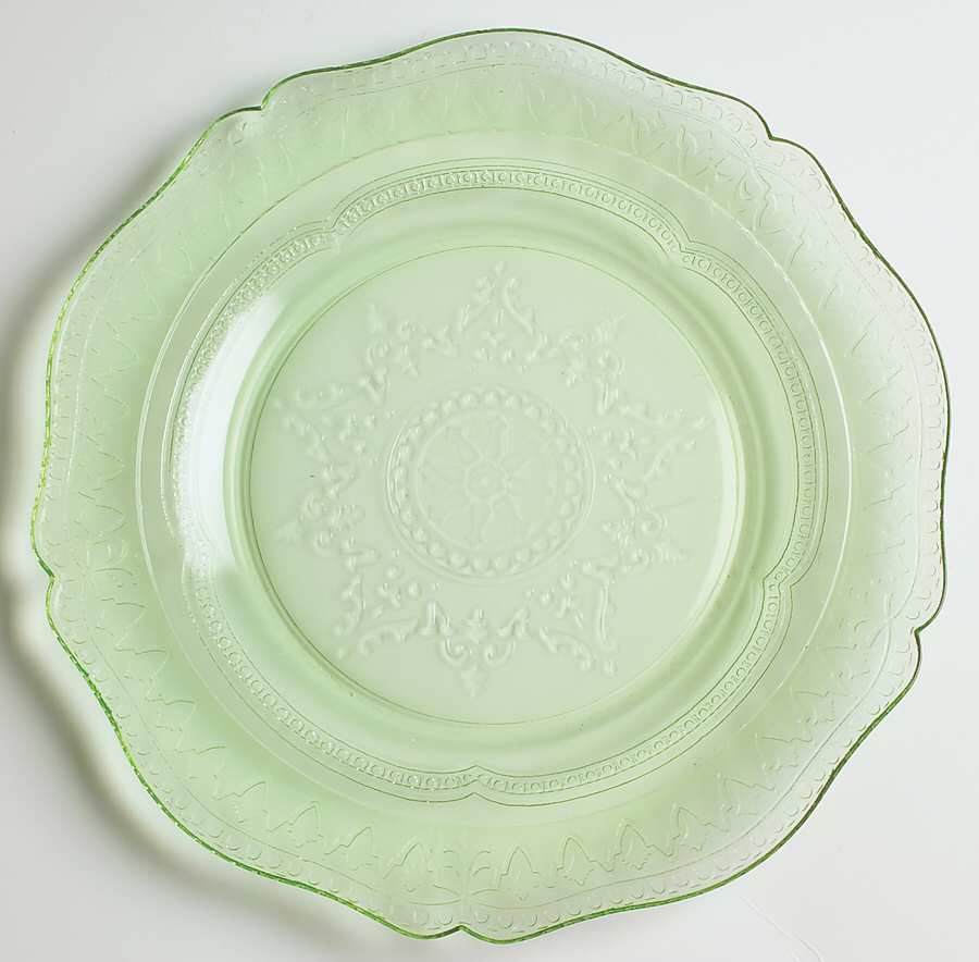 Patrician Green Luncheon Plate by Federal Glass -1