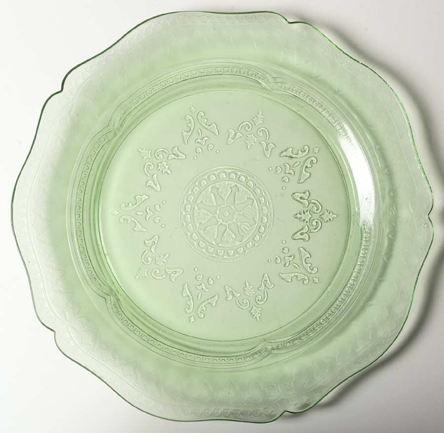 Patrician Green Dinner Plate by Federal Glass -1