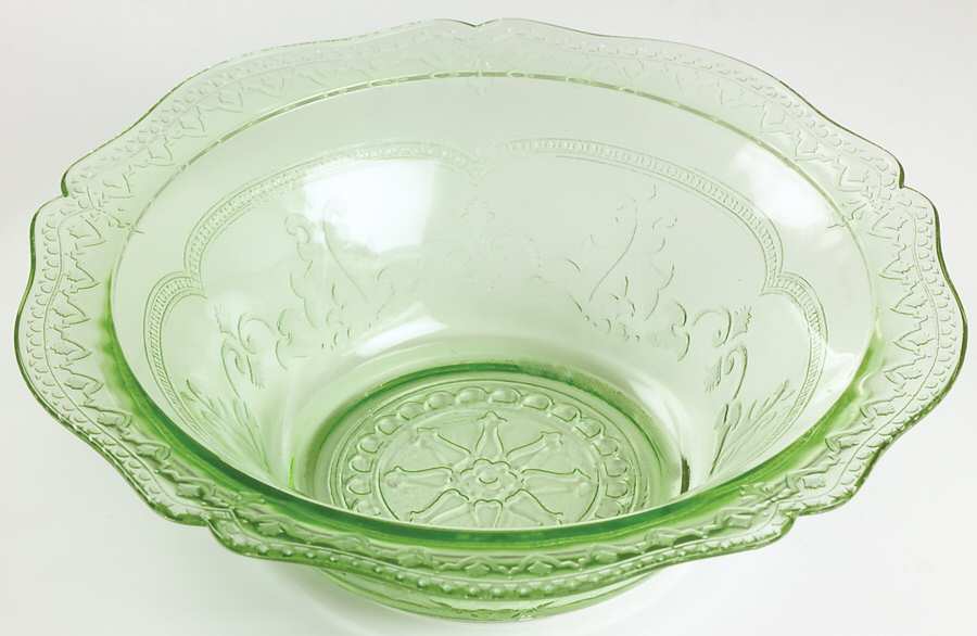 Patrician Green 8" Large Fruit Bowl by Federal Glass -1