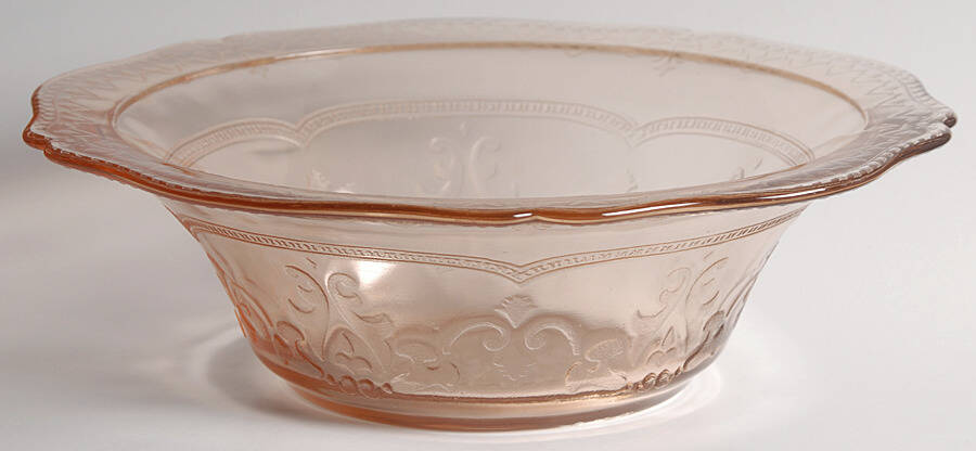 Patrician Pink 8" Large Fruit Bowl by Federal Glass -1