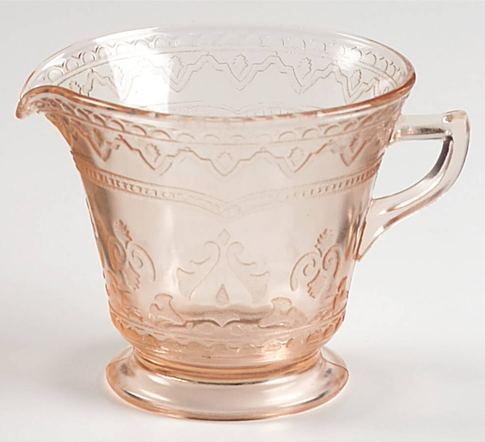 Patrician Pink Footed Creamer by Federal Glass -1