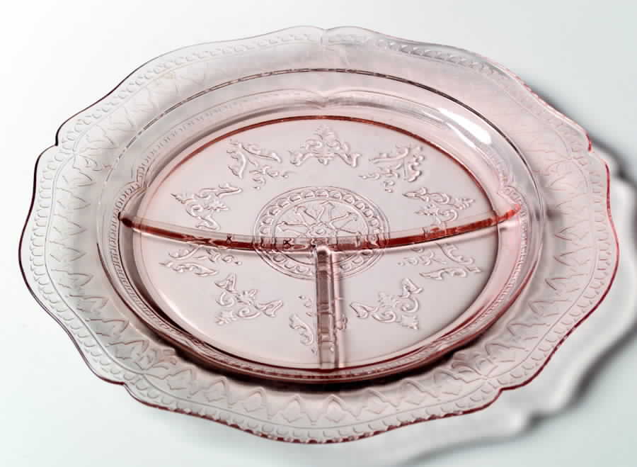 Patrician Pink Grill Plate by Federal Glass -1