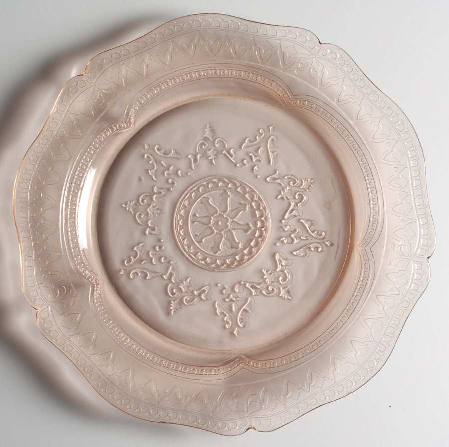 Patrician Pink Dinner Plate by Federal Glass -1