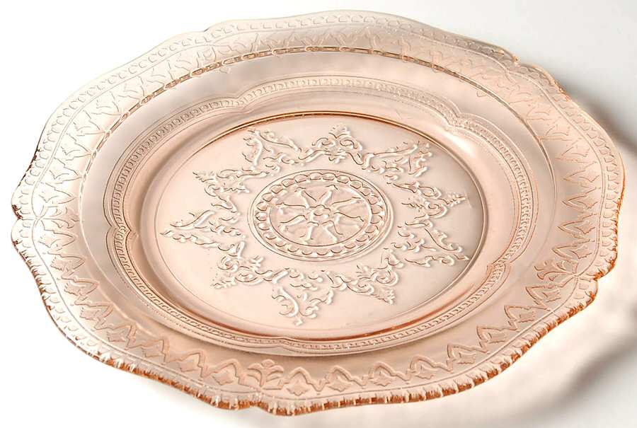 Patrician Pink Luncheon Plate by Federal Glass -1