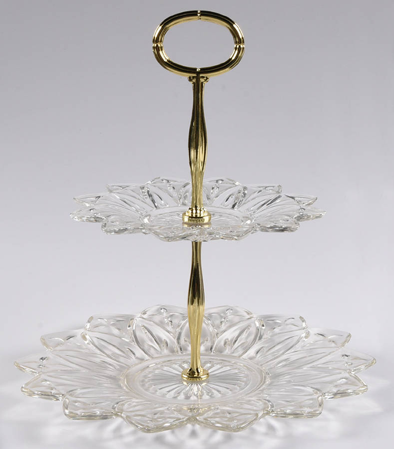Petal Clear 2 Tier Serving Tray by Federal Glass -1