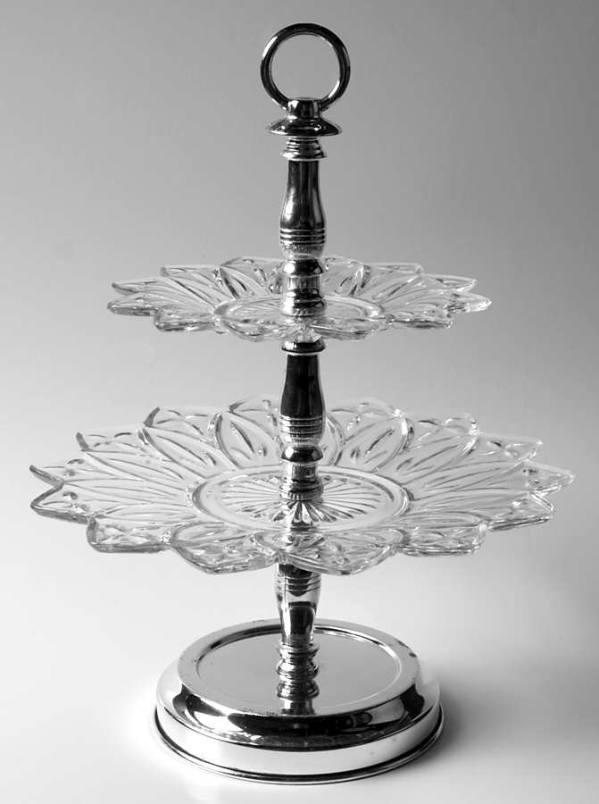 Petal Clear 2 Tier Serving Tray by Federal Glass -1