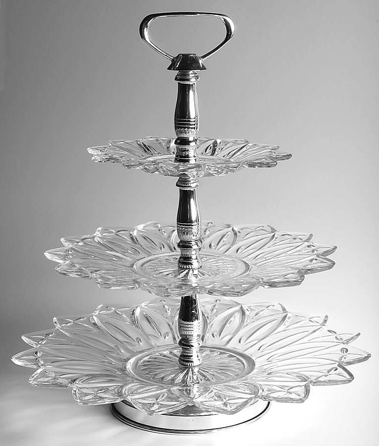 Petal Clear 3 Tier Serving Tray by Federal Glass -1