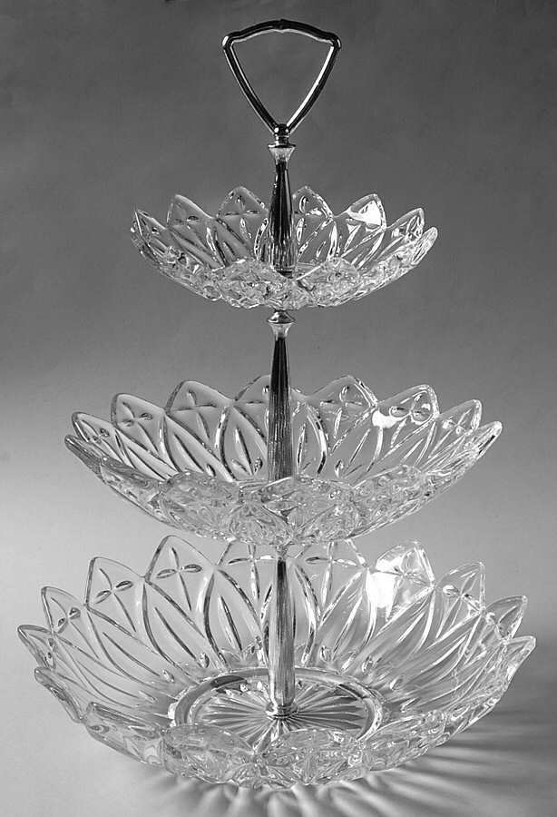 Petal Clear 3 Tier Serving Tray (CRB5,CRB8,CRB10) by Federal Glass -1