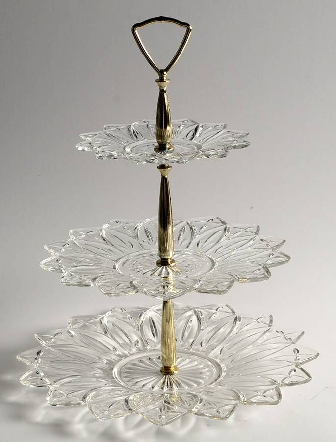 Petal Clear 3 Tier Serving Tray by Federal Glass -1