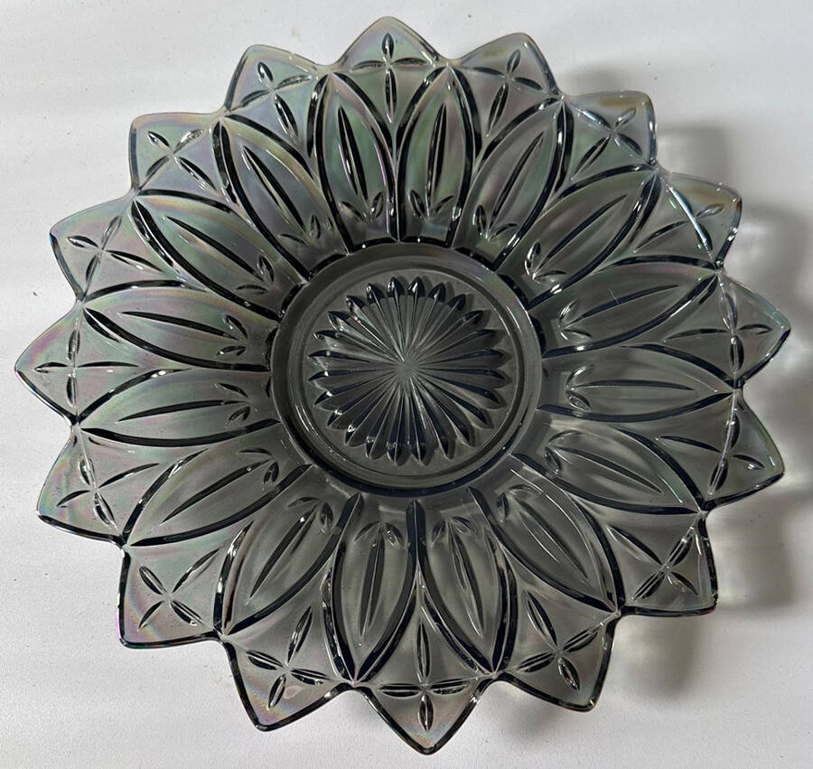 Petal Smoke (Iridescent) Dinner Plate by Federal Glass -1