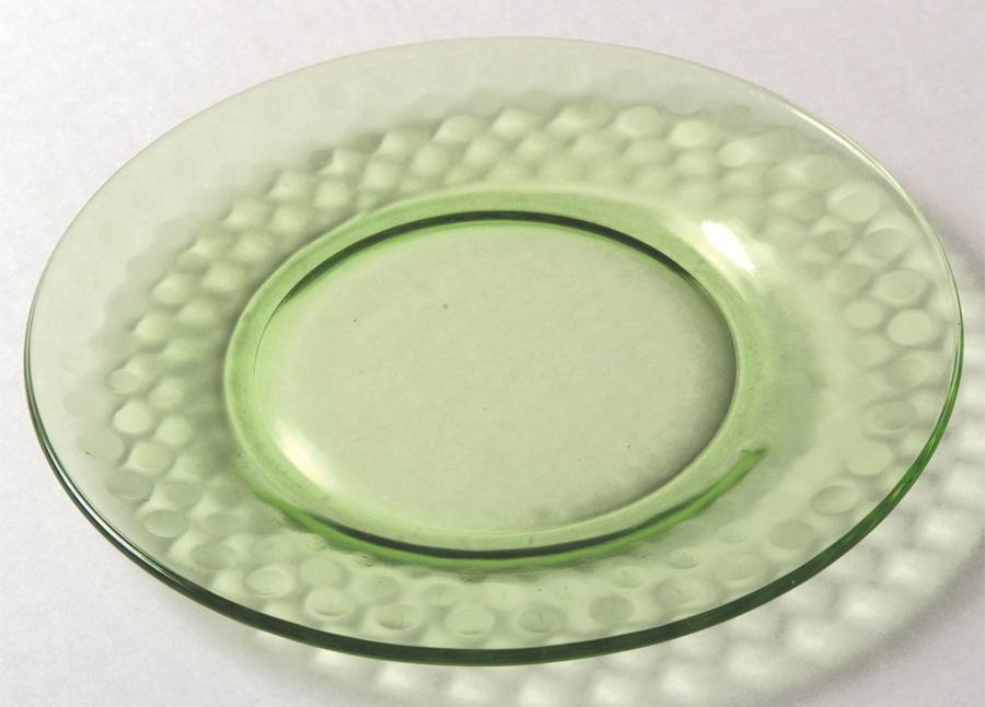 Raindrops Green Luncheon Plate by Federal Glass -1