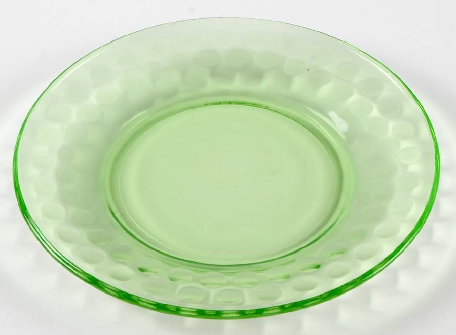 Raindrops Green Bread & Butter Plate by Federal Glass -1