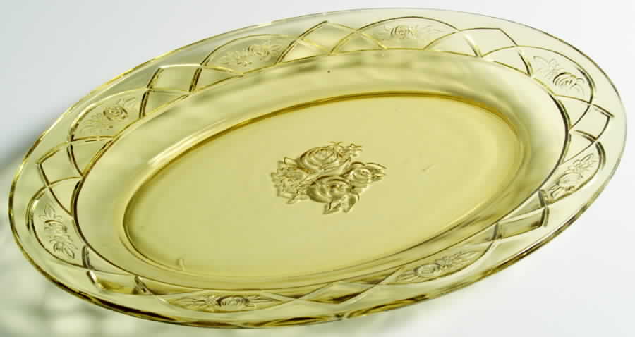 Rosemary Amber 12" Oval Platter by Federal Glass -1