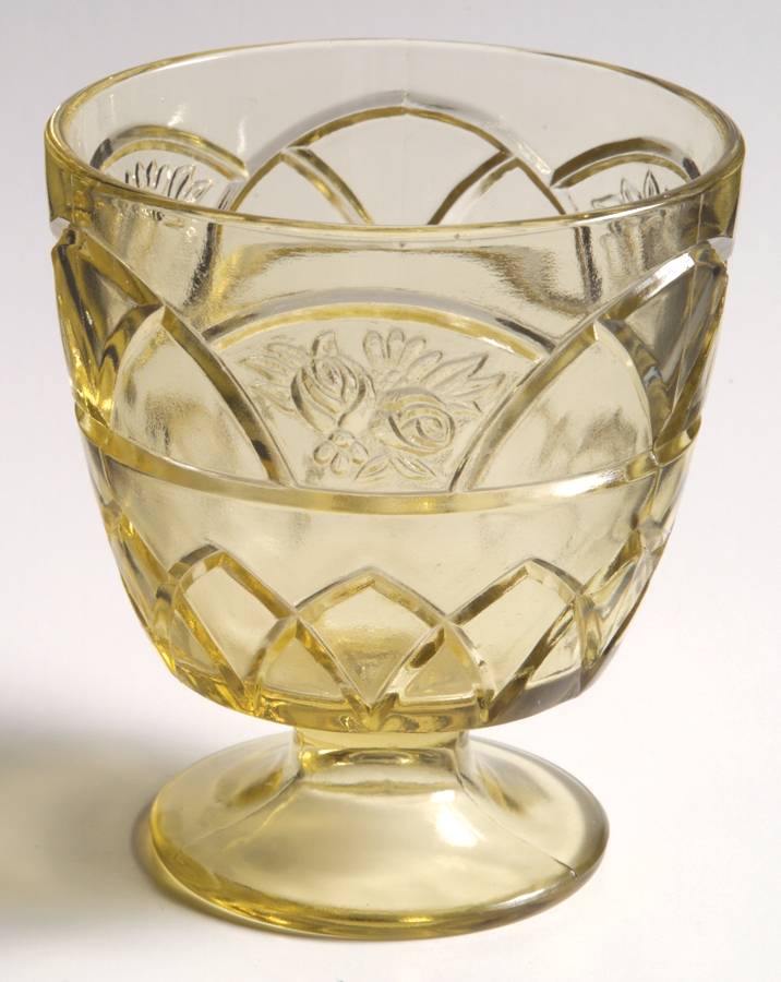 Rosemary Amber Open Footed Sugar by Federal Glass -1