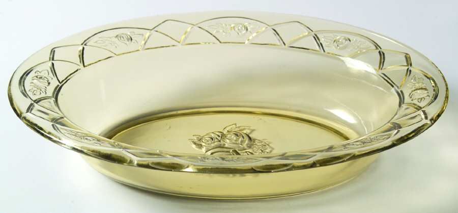 Rosemary Amber Oval Vegetable Bowl by Federal Glass -1