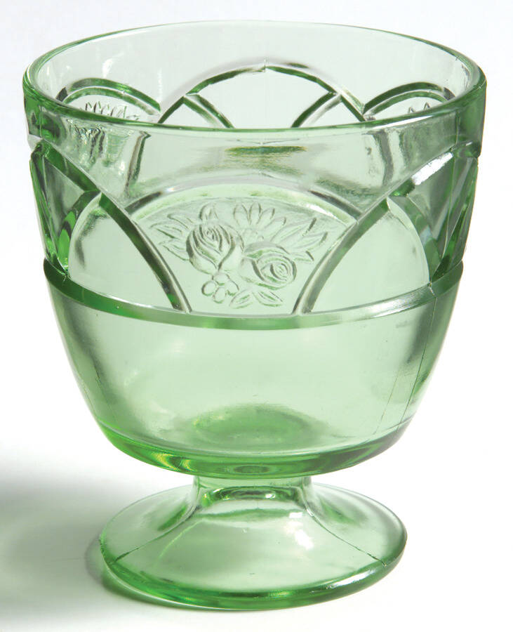 Rosemary Green Open Sugar/Footed by Federal Glass -1