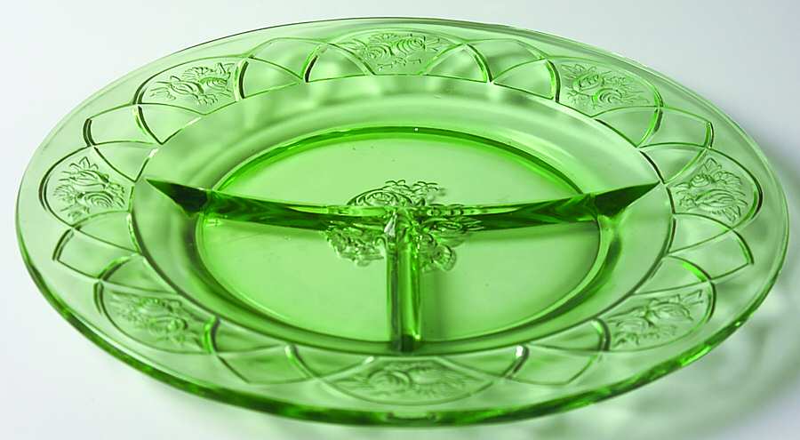 Rosemary Green Grill Plate by Federal Glass -1