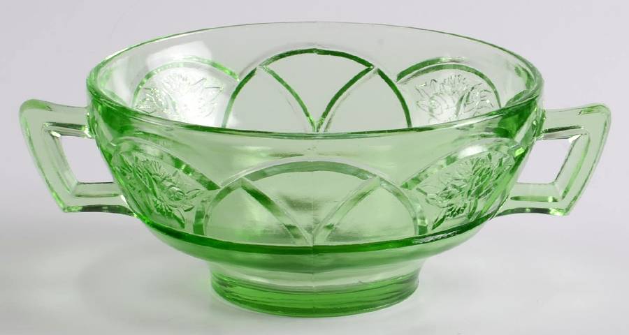 Rosemary Green Cream Soup Bowl by Federal Glass -1