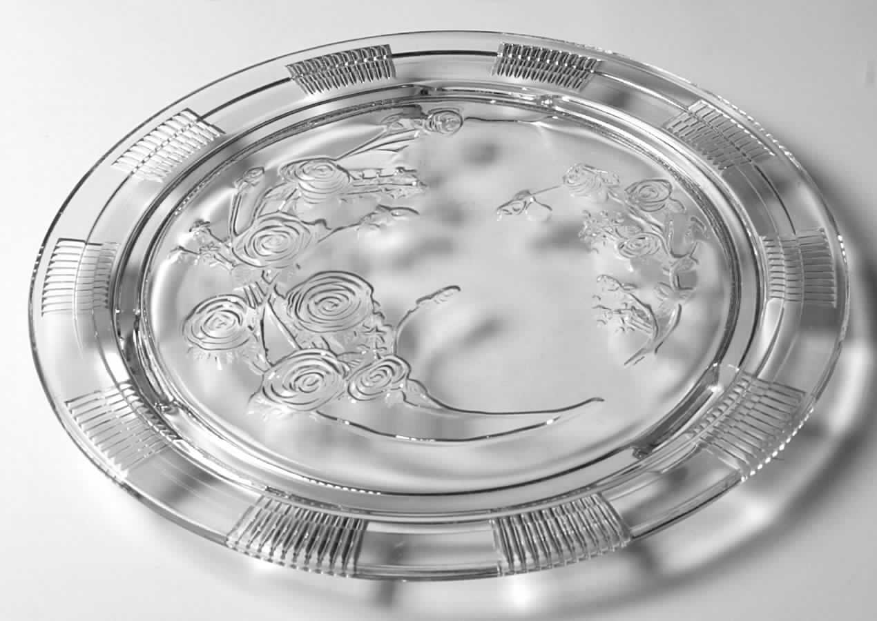 Sharon Clear Footed Cake Plate by Federal Glass -1