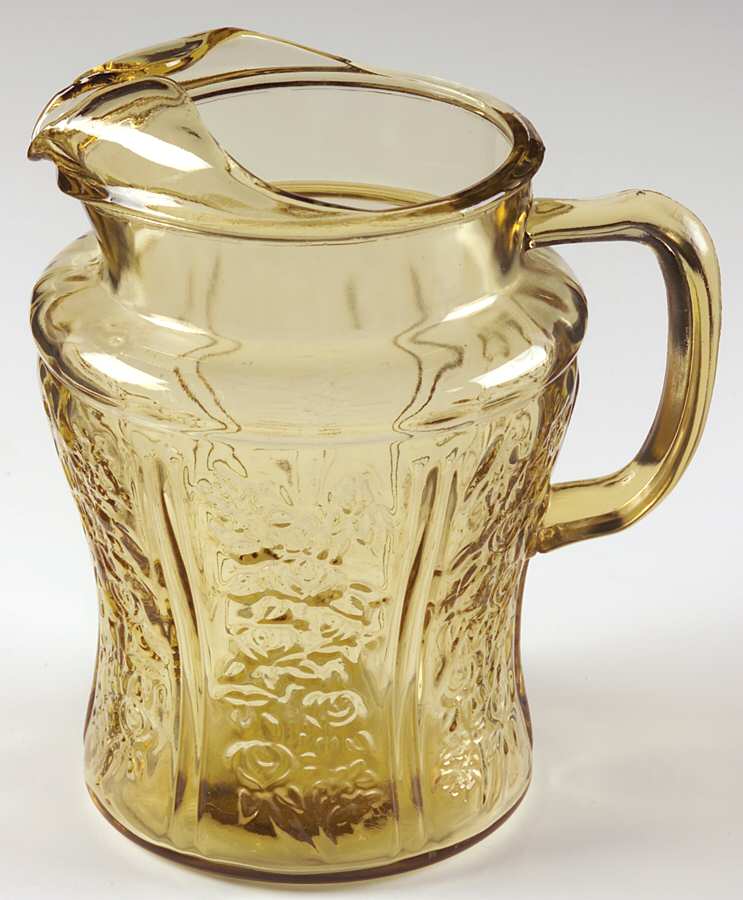 Sharon Amber 80 Oz Ice Lip Pitcher by Federal Glass -1