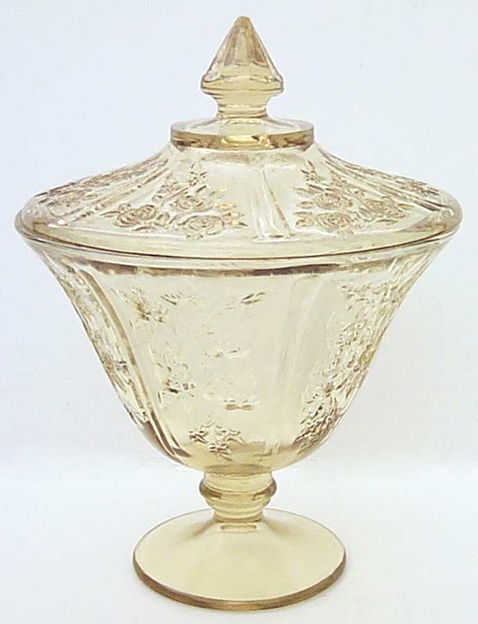 Sharon Amber Candy Jar & Lid by Federal Glass -1