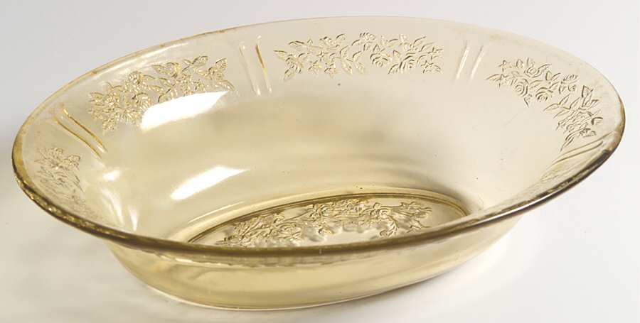 Sharon Amber Oval Vegetable Bowl by Federal Glass -1