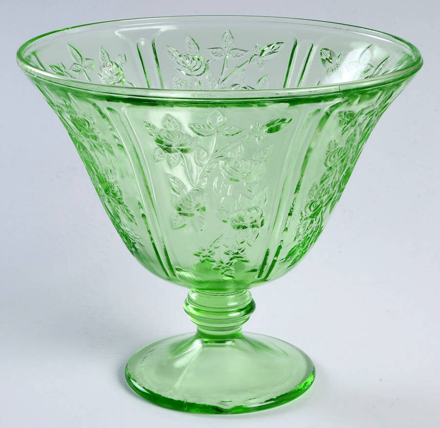 Sharon Green Candy Jar No Lid by Federal Glass -1