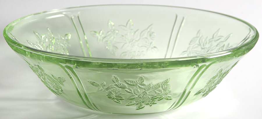 Sharon Green 8" Large Fruit Bowl by Federal Glass -1