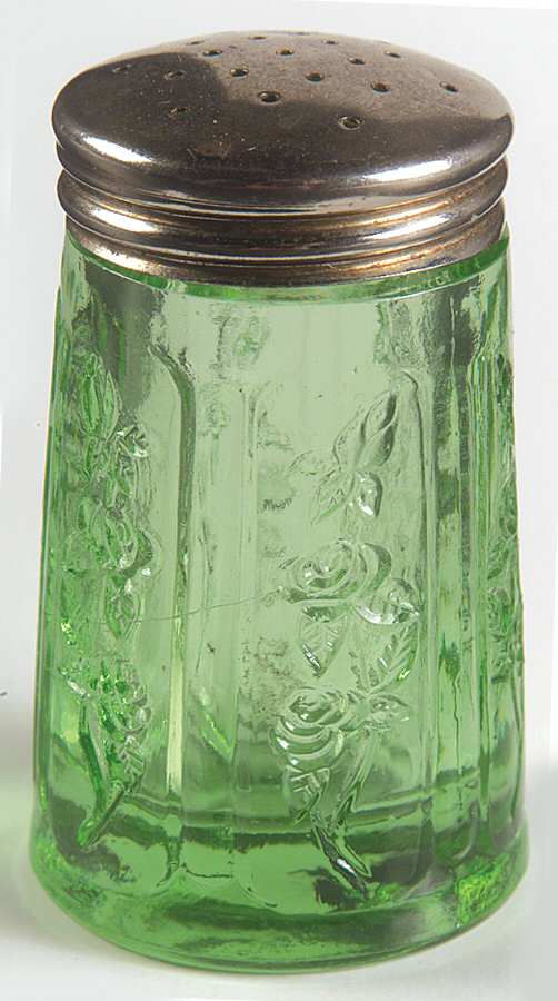 Sharon Green Shaker with Metal Lid by Federal Glass -1