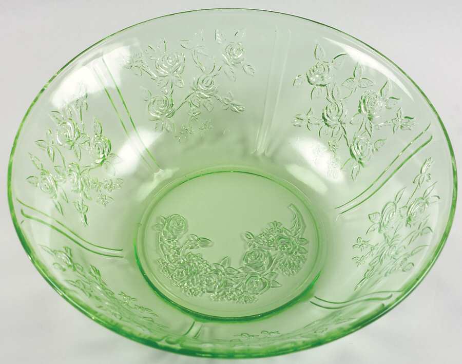 Sharon Green 10" Large Fruit Bowl by Federal Glass -1