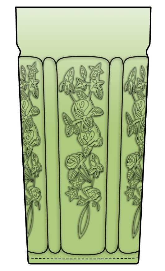 Sharon Green 12 Oz Flat Thin Tumbler by Federal Glass -1