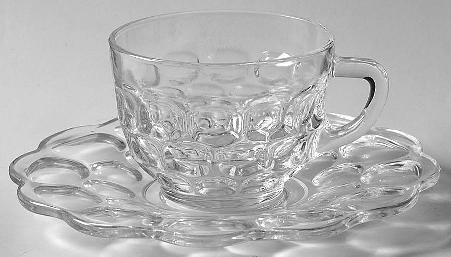 Yorktown (Colonial) Cup & Saucer Set by Federal Glass -1