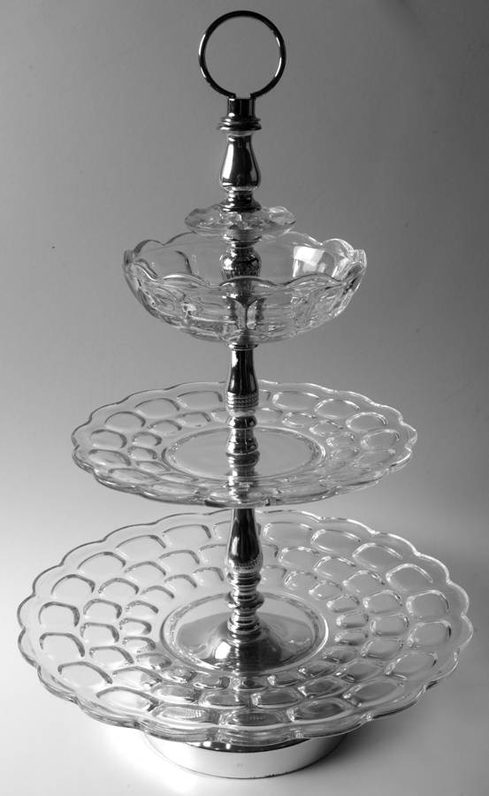 Yorktown (Colonial) 3 Tier Serving Tray (SAN11, LP, FR) by Federal Glass -1