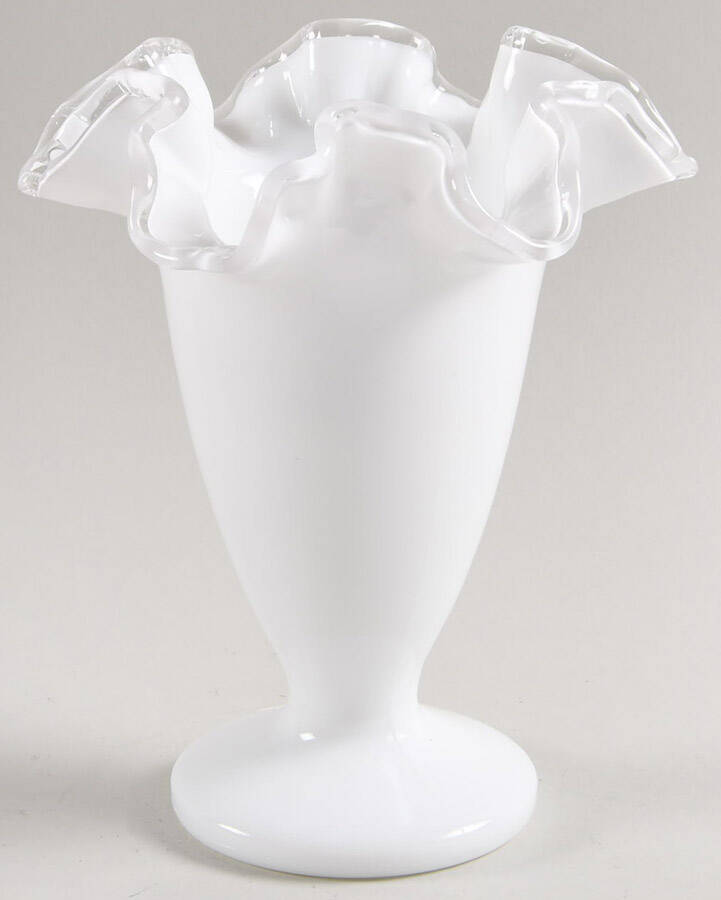 Silver Crest 6" Double Crimped Vase by Fenton-1