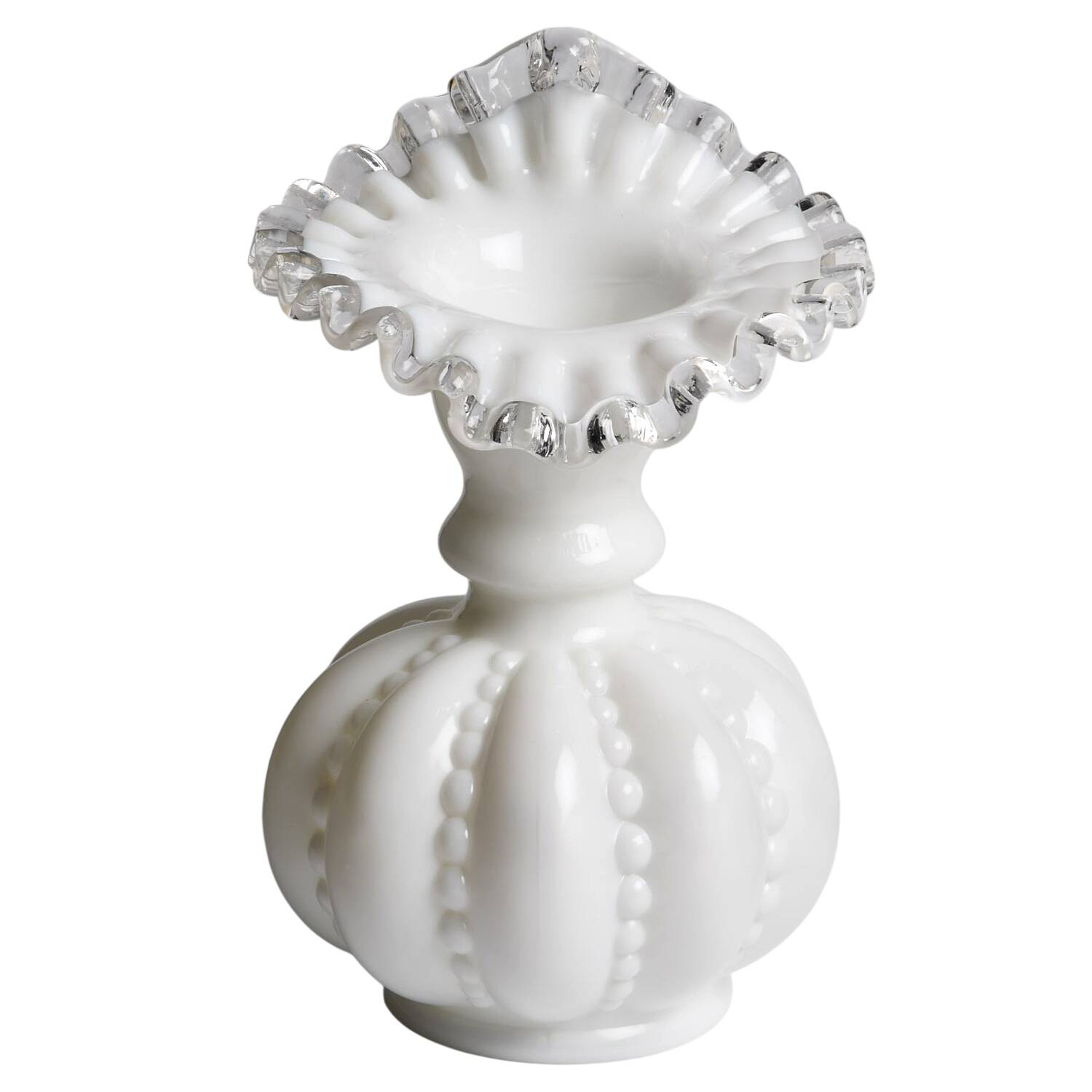 Silver Crest 6" Jack in the Pulpit Crimped Vase by Fenton-1