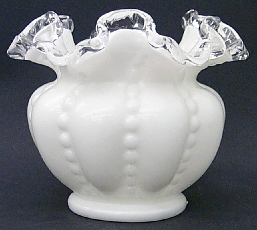 Silver Crest 4" Double Crimped Vase by Fenton-1