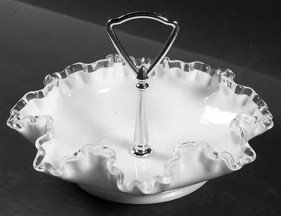 Silver Crest Bon Bon with Metal Handle by Fenton-1
