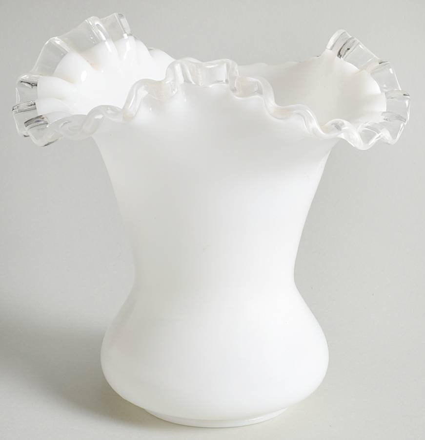 Silver Crest 6" Double Crimped Vase by Fenton-1