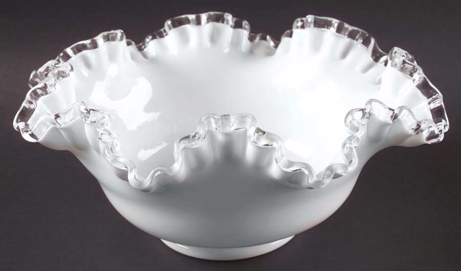 Silver Crest 10" Round Crimped Bowl by Fenton-1