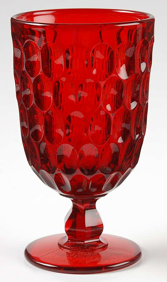 Thumbprint Ruby 13 Oz Footed Tumbler by Fenton-1