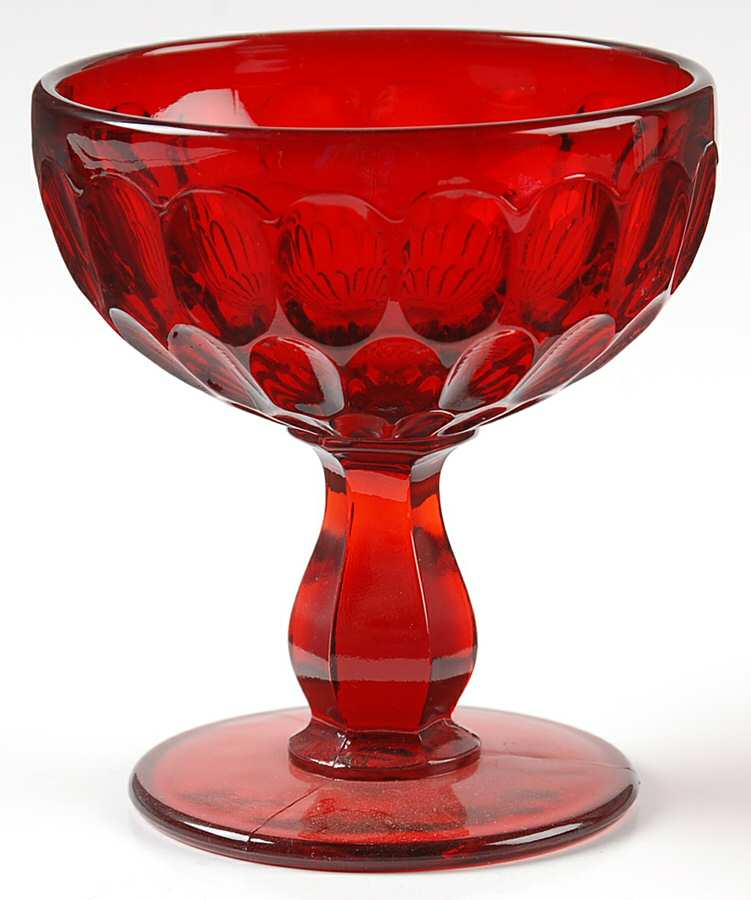 Thumbprint Ruby Champagne/Tall Sherbet by Fenton-1