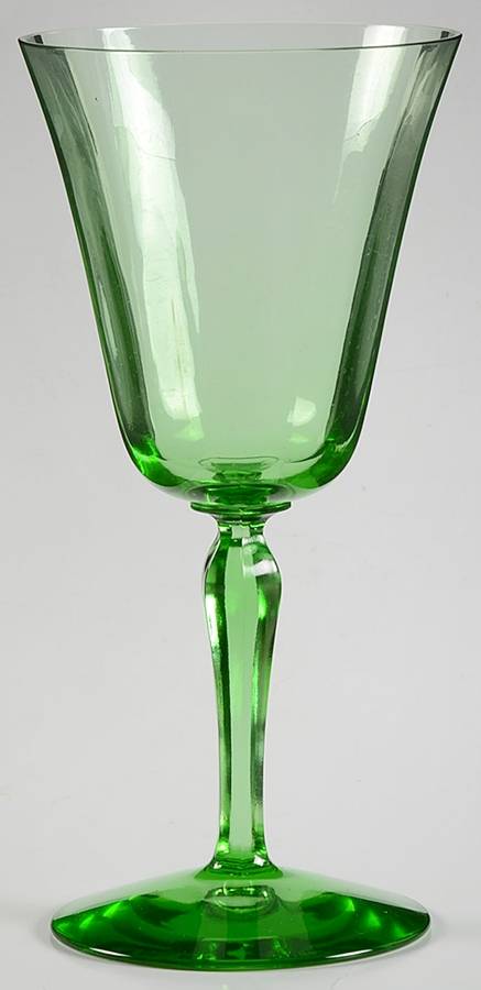 5093 Green (Regular Optic) Water Goblet by Fostoria-1