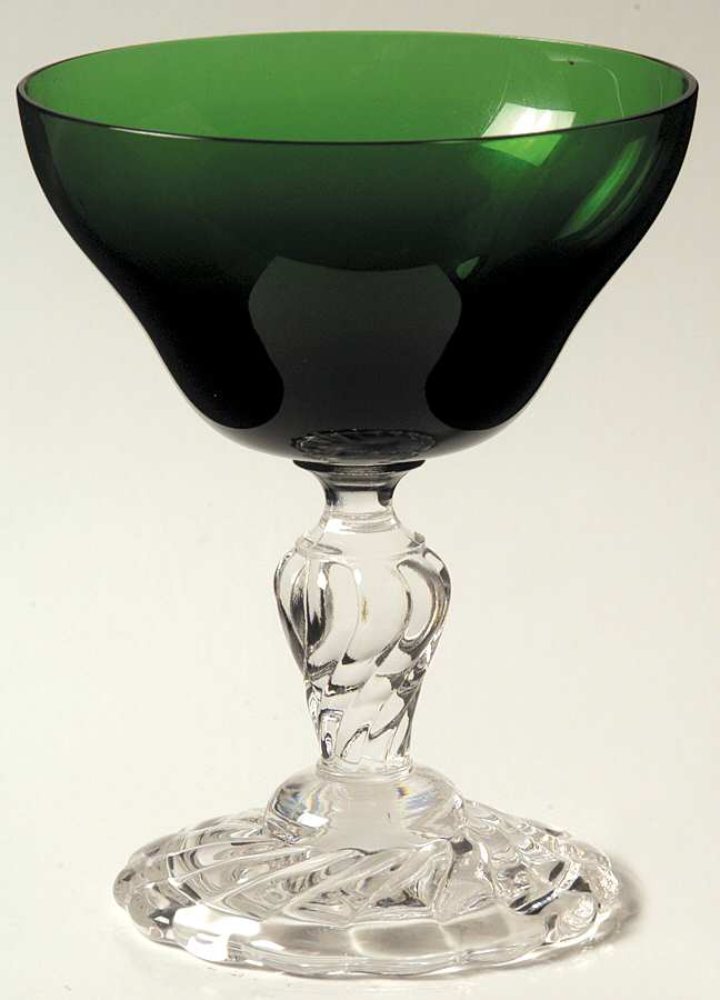 Colonial Dame Green Champagne/Tall Sherbet by Fostoria-1