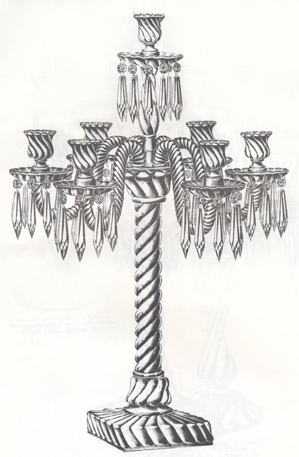 Colony 30" 7 Light Banquet Candelabra w/7 Bob&70 Prisms by Fostoria-1
