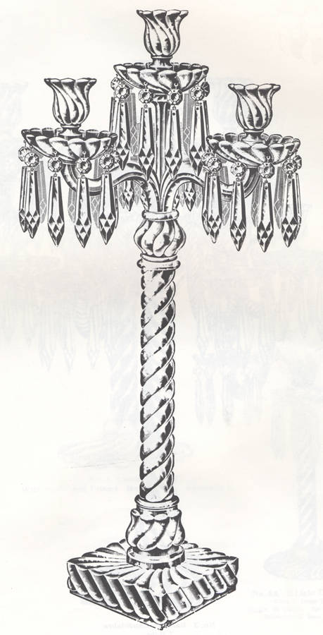Colony 28" 4 Light Banquet Candelabra w/4 Bob&40 Prisms by Fostoria-1