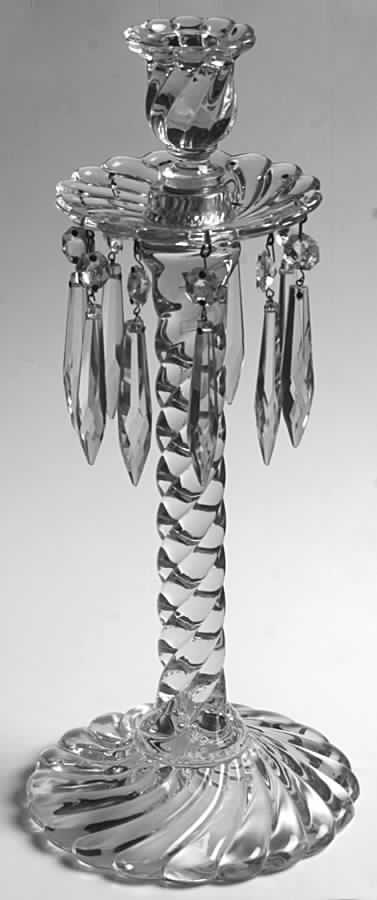 Colony 14" Eiffel Tower Candlestick W/Prisms & Boboche by Fostoria-1