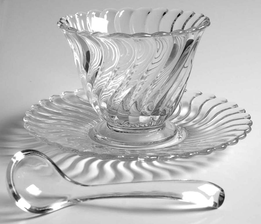Colony Mayonnaise Bowl, Underplate and Ladle by Fostoria-1