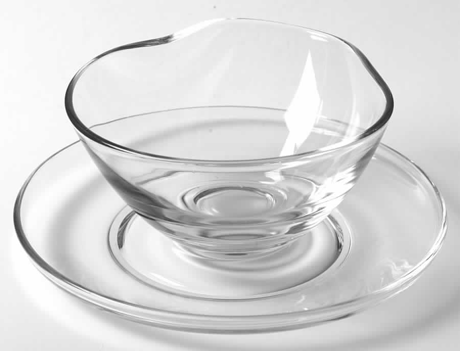 Contour Clear Mayonnaise Bowl and Underplate by Fostoria-1