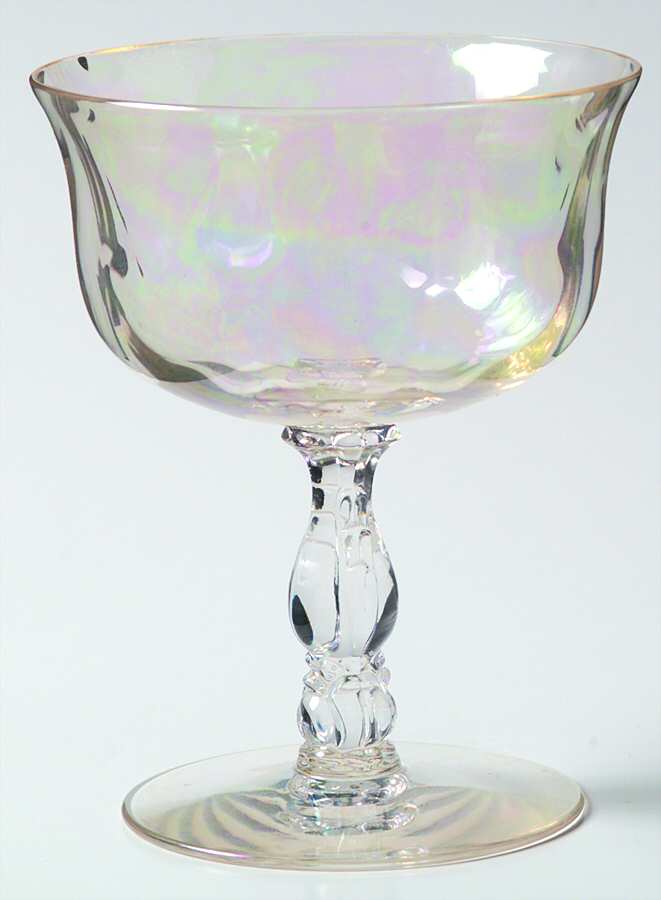 Coral Pearl (Iridescent) Low Sherbet by Fostoria-1